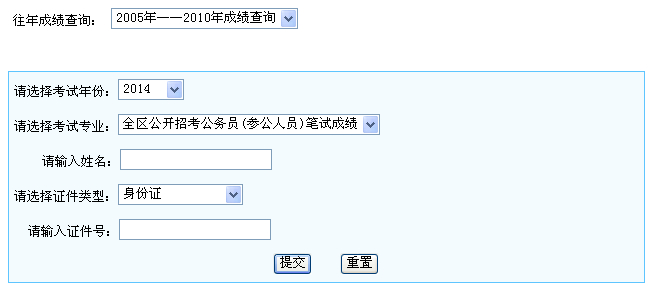 2014年寧夏公務員考試成績查詢入口